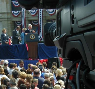 President Bill Clinton filmed by Camelot Studios for the C-Span Network in Monroe, Michigan