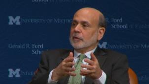Ben Bernanke at U of M Ann Arbor filmed by Camelot Studios for the C-SPAN Network 
